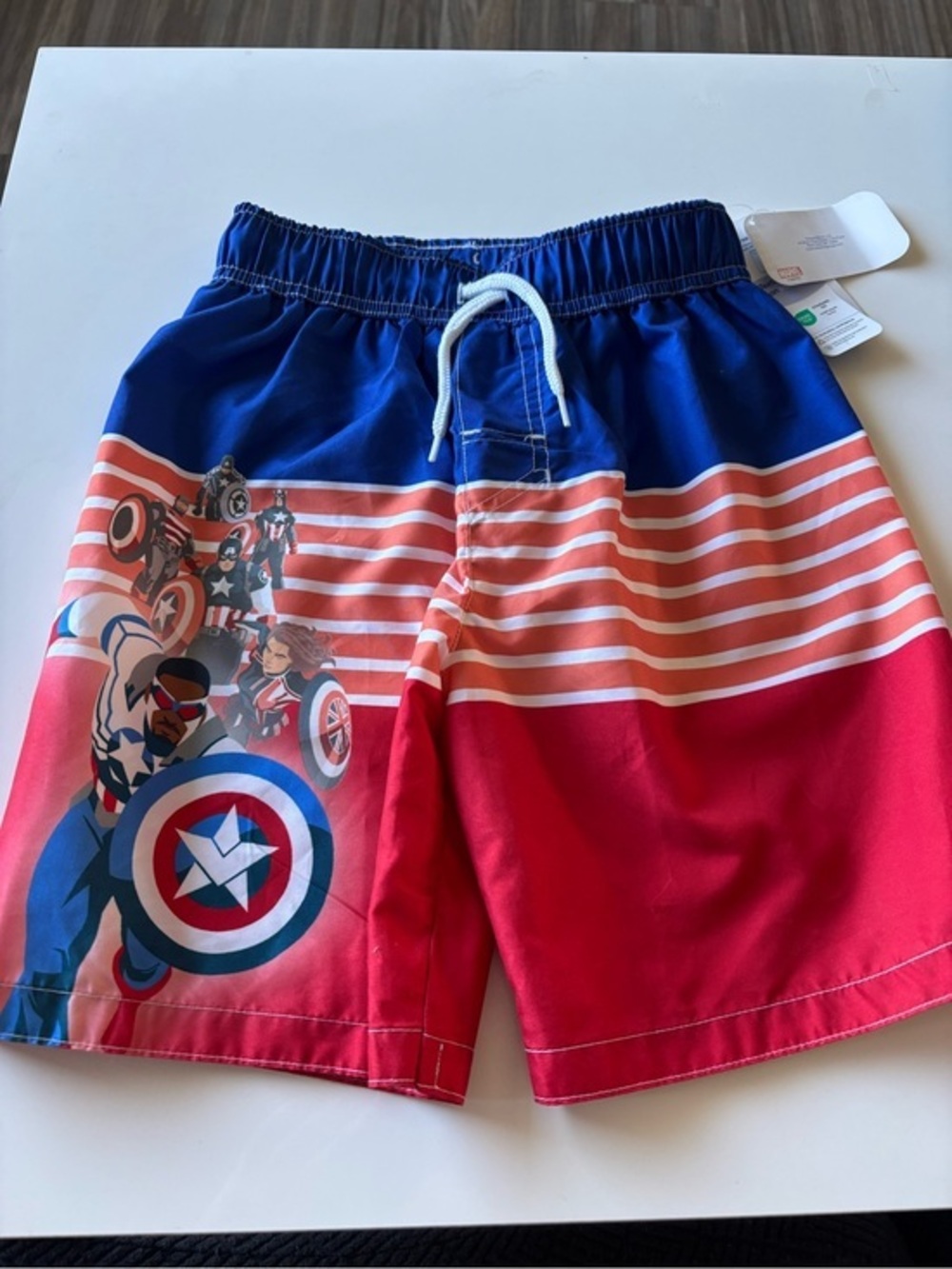 Marvel Captain America Swim Shorts - Blue & White